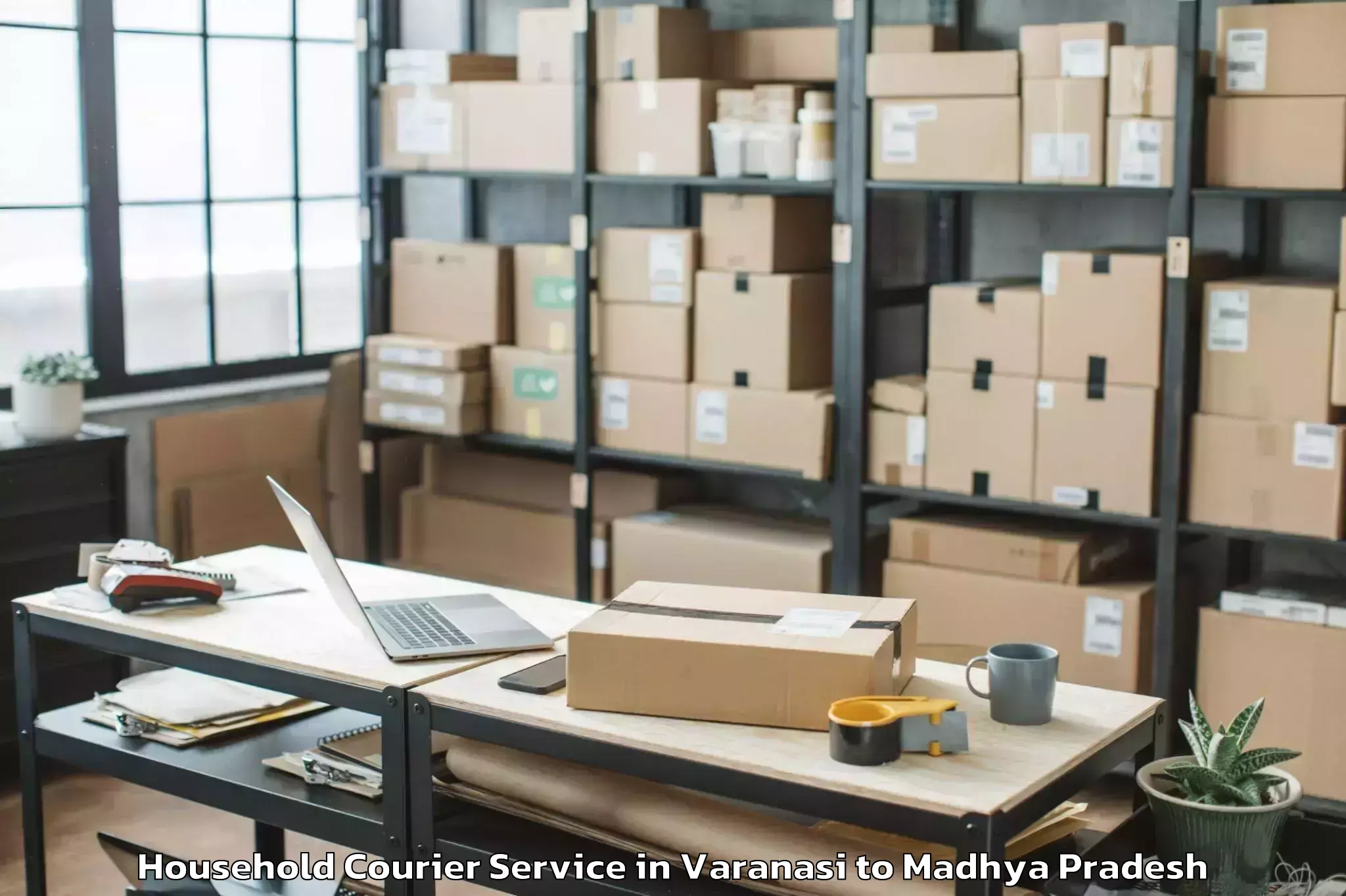 Book Varanasi to Manawar Household Courier Online